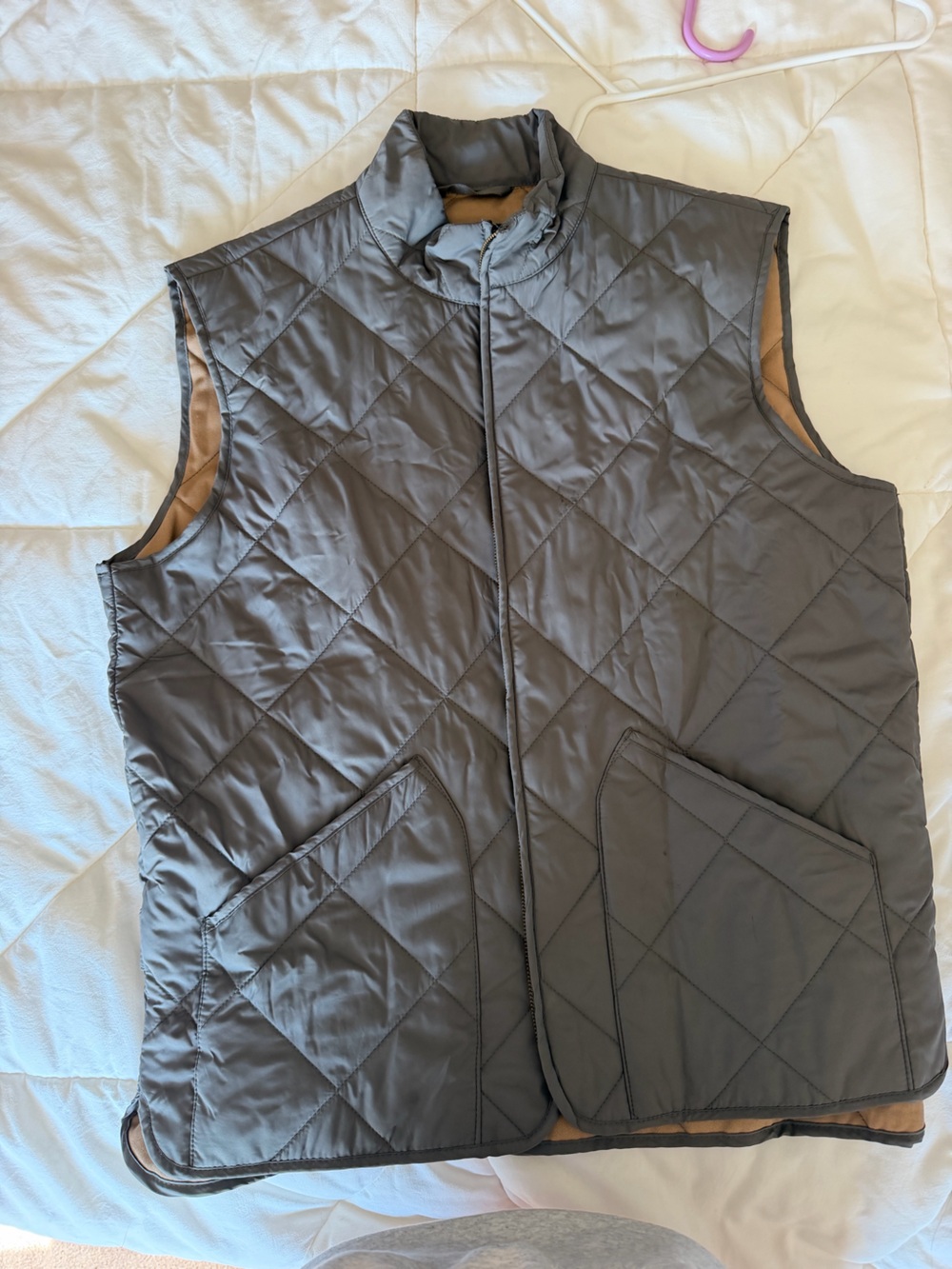 Quilted JCrew Vest - Gray